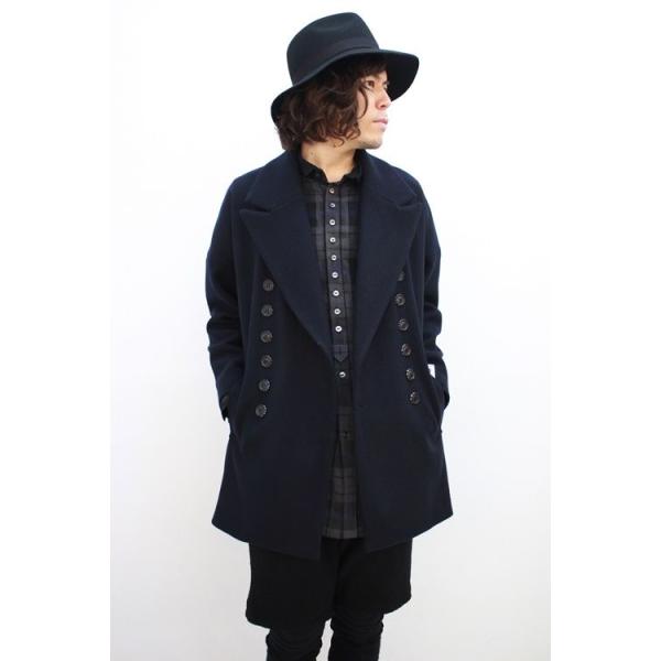 SHAREEF / DOBBY MELTON COCOON COAT＜ドビーメルトンコクーンコート＞ # ネイビーブラック /【Buyee】