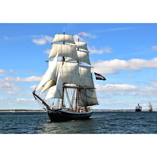 帆船 クリッパー セーリング・シップ ヨット 航海 海 絵画風 壁紙ポスター 特大 A1版 830×585mm はがせるシール式 006A1