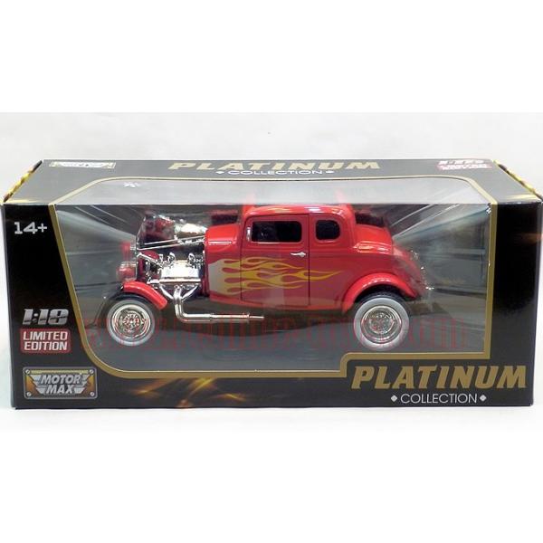 1/18 1932 カスタム フォード ホットロッド　模型　アメ車　アメリ　旧車 アメ車ミニカー モーターマックス 1932 フォード ホットロッド レッド