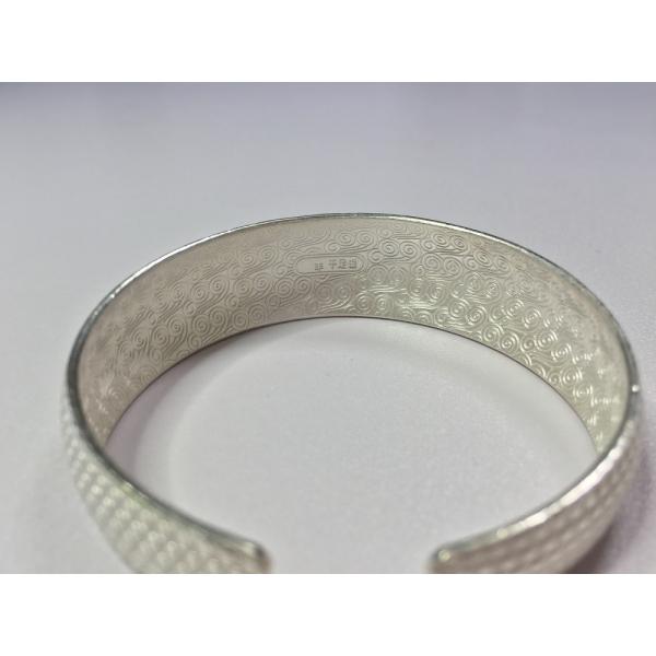 純銀ブレスレット/内周19cm/40.5g/千足銀/s999/サイズ調整可/バングル