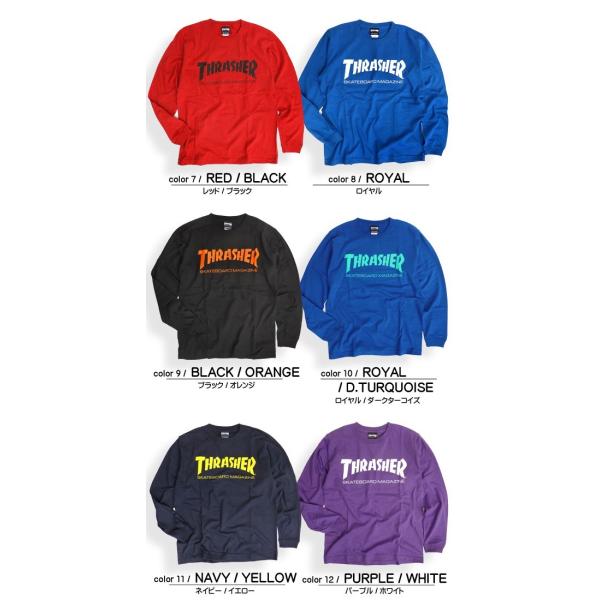 シュプリーム×スラッシャー ロゴプリント 長袖Tシャツ THRASHER Tシャツ ロゴ 長袖Tシャツ スラッシャー ロンT メンズ