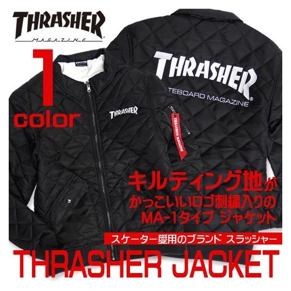 THRASHER MA-1タイプ ジャケット ロゴ刺繍 スラッシャー メンズジャケット キルティング地 商品番号 THRASHER-010  /【Buyee】