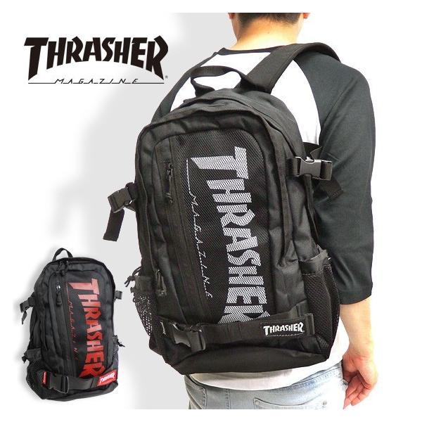 THRASHER リュック メッシュポケット バックパック スラッシャー ロゴ