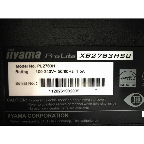 中古】 中古 iiyama PL2783H 液晶 モニター ディスプレイ 27型 ProLite