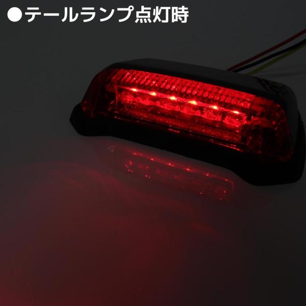 汎用 フェンダーマウント LED テールランプ ブラックボディ レッド