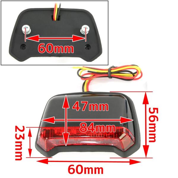 汎用 フェンダーマウント LED テールランプ ブラックボディ レッド
