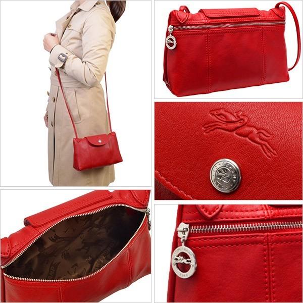 Longchamp Le Pliage Cuir Crossbody Cherry Red 1061 737 045