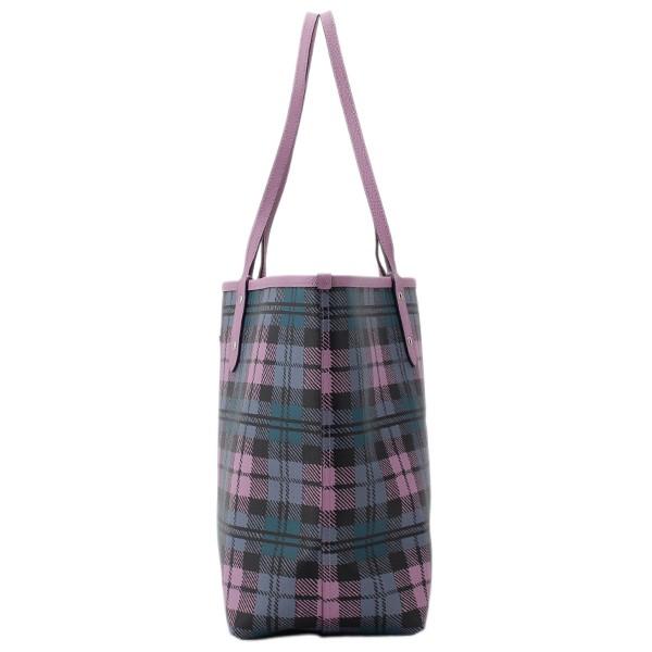 コーチ バッグ COACH ポーチ付 トートバッグ チェック柄 リバーシブル 