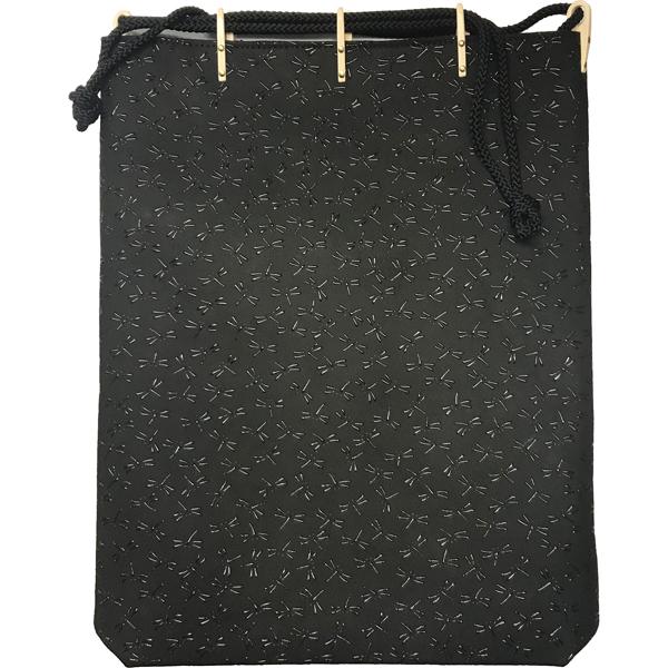 印伝巾着袋 印傳屋上原勇七 INDEN-YA No.3007合切袋 008とんぼ 黒地黒