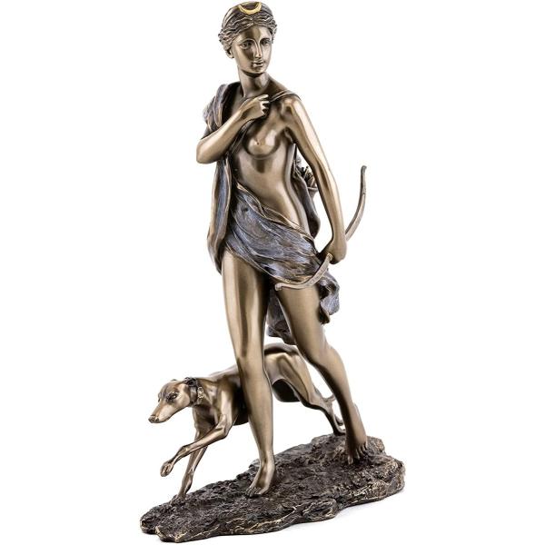 ダイアナ 狩猟の女神 ギリシャ神話 ブロンズ風仕上げ彫像（輸入品 
