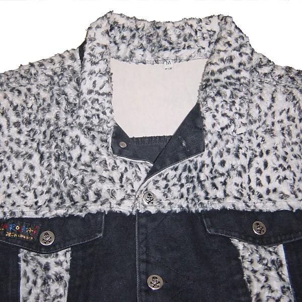 LA ROCKA! ラロッカ ドリルジーン ブラックデニム レザーベスト LA