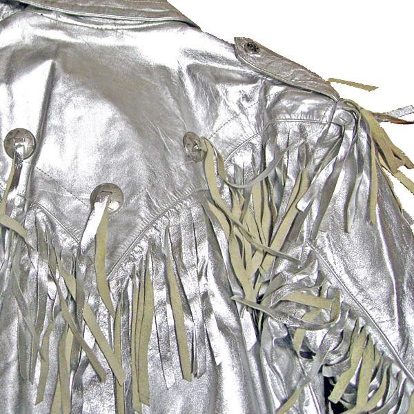 MEX TEX BY JOHNSONS・LA ROCKA! VINTAGE Silver Leather fringe Biker