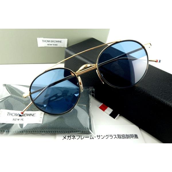 THOM BROWNE/トムブラウンTB-101-D-T 49sizeBLK 12K-GOLDサングラス 