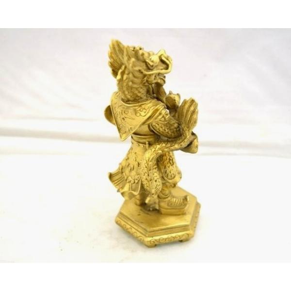 龍王龍神風水五爪龍王像銅製置物17cm /【Buyee】