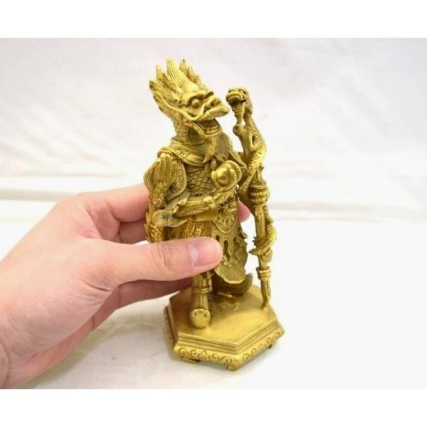 龍王龍神風水五爪龍王像銅製置物17cm /【Buyee】