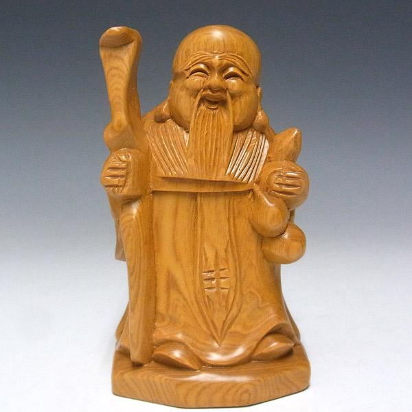 木彫り 七福神 台付きセット 置物 桧製 /【Buyee】 Buyee