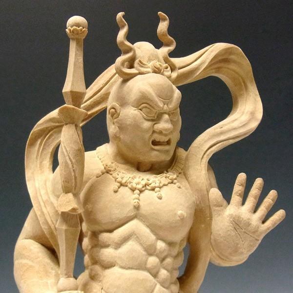 仁王像 金剛力士像 高さ31cm 楠製 木彫り 仏像 /【Buyee】