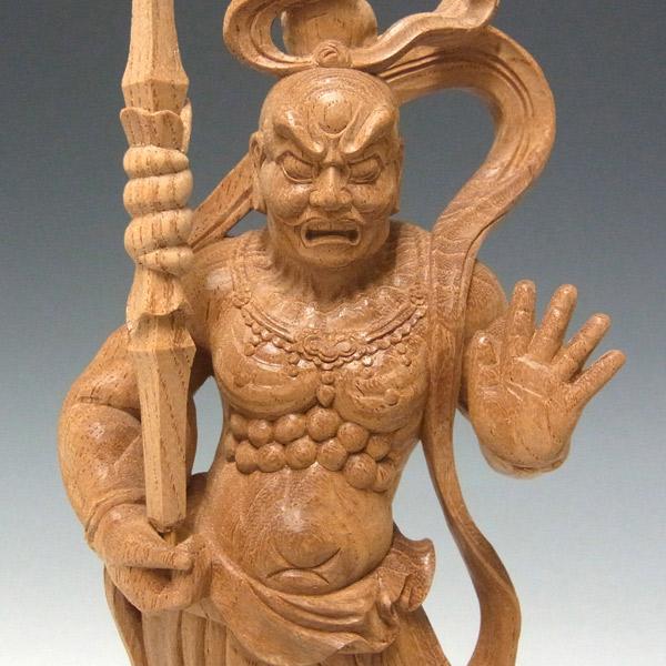 仁王像金剛力士像高さ23cm 欅製木彫り仏像/【Buyee】