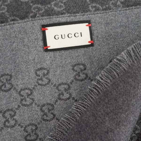 グッチ GUCCI 391246 4G200 1462 GGパターンマフラー グレー メンズ