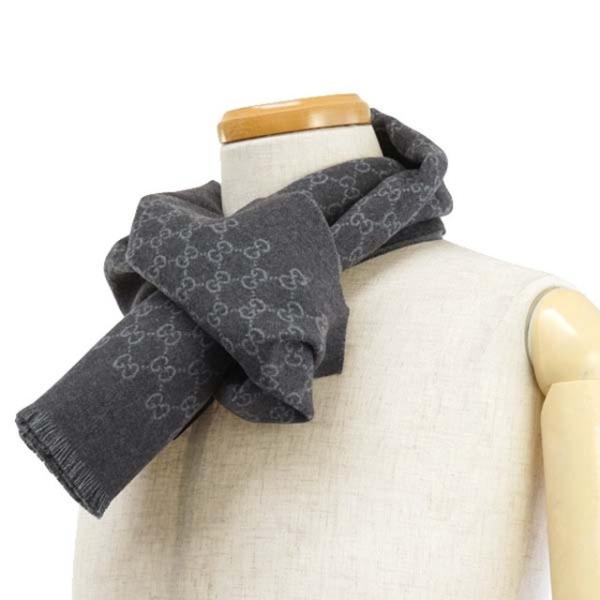 GUCCI / マフラー/ウール/GRY/総柄/メンズ/391246 4G200 1462// グッチ GUCCI 391246 4G200 1462 GGパターンマフラー グレー メンズ
