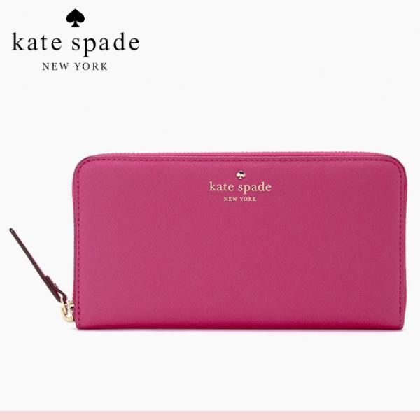 ケイト・スペードkate spade ラウンドファスナー長財布ピンク長財布