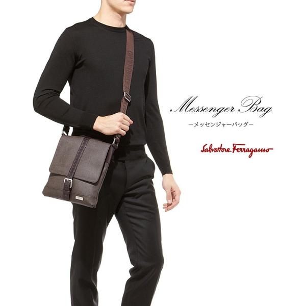 未使用 Ferragamo フェラガモ メッセンジャー ショルダーバッグ