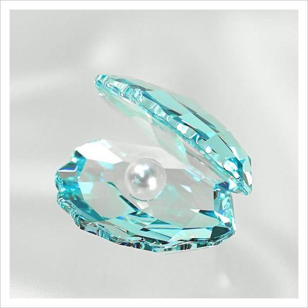 スワロフスキー置物SWAROVSKI フィギュア多面カットガラス像SHELL WITH