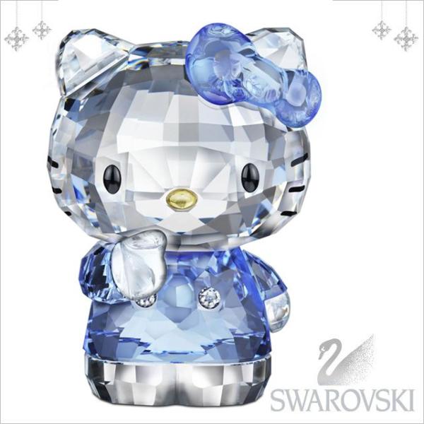 スワロフスキー キティ 置物 SWAROVSKI Hello Kitty Blue Bow ハロー ...