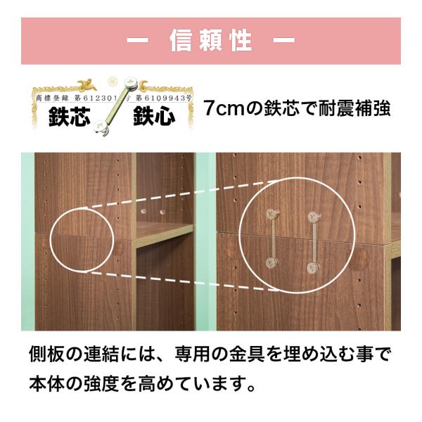 本棚 扉付き 天井突っ張り本棚 奥深 耐震 壁面収納 幅45 奥行26 /【Buyee】