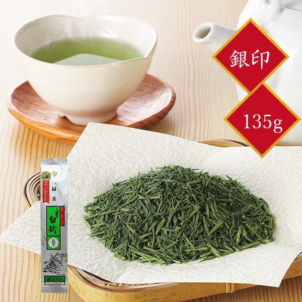 茶三代一緑茶煎茶抹茶入り八雲白折銀印135g ご自宅用包装なし/【Buyee