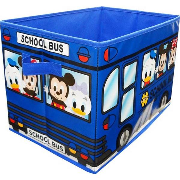 ミッキーのバス柄収納BOX ブルーver.（収納ボックス