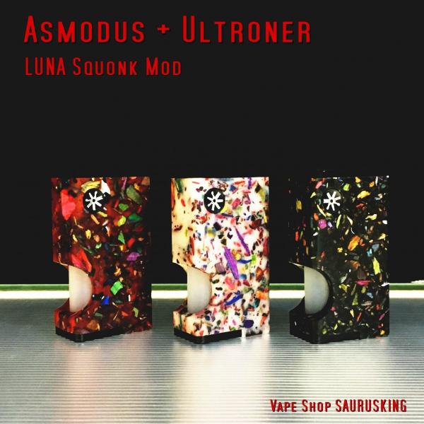 Asmodus + Ultroner LUNA Squonker Box Mod MOZAIC Edition White