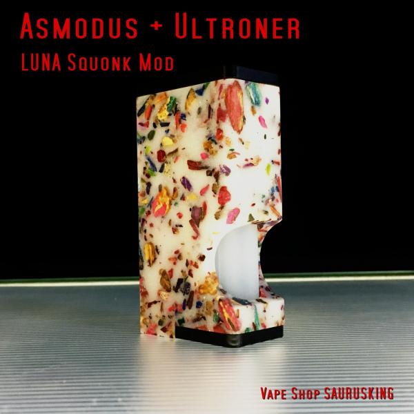 Asmodus + Ultroner LUNA Squonker Box Mod MOZAIC Edition White