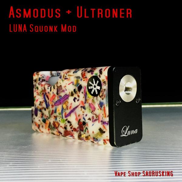 Asmodus + Ultroner LUNA Squonker Box Mod MOZAIC Edition White