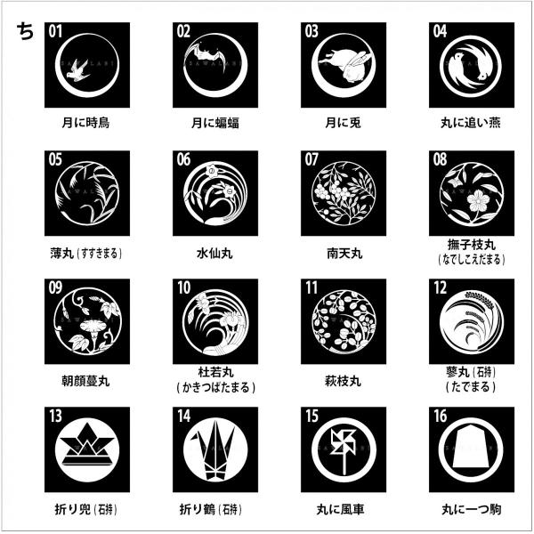 楽天市場】【家紋シール】張紋 貼紋 シールタイプ 6枚組 男物 黒