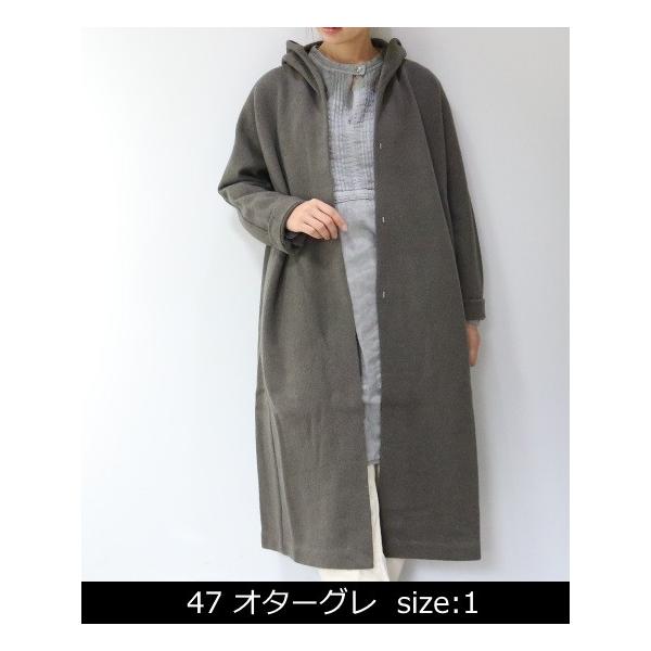 女性に人気！ press eva 美品☆evam wool coat hooded ロングコート