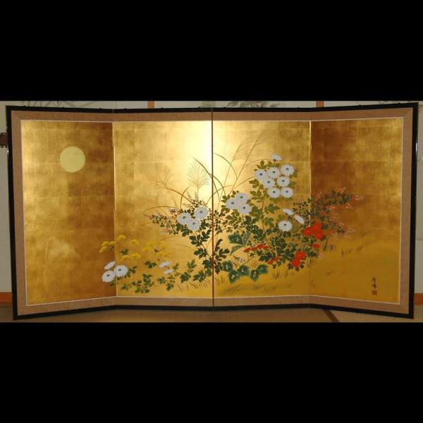 4枚金屏風/ 富永寿峰（平金押し） /【Buyee】 Buyee - Japanese