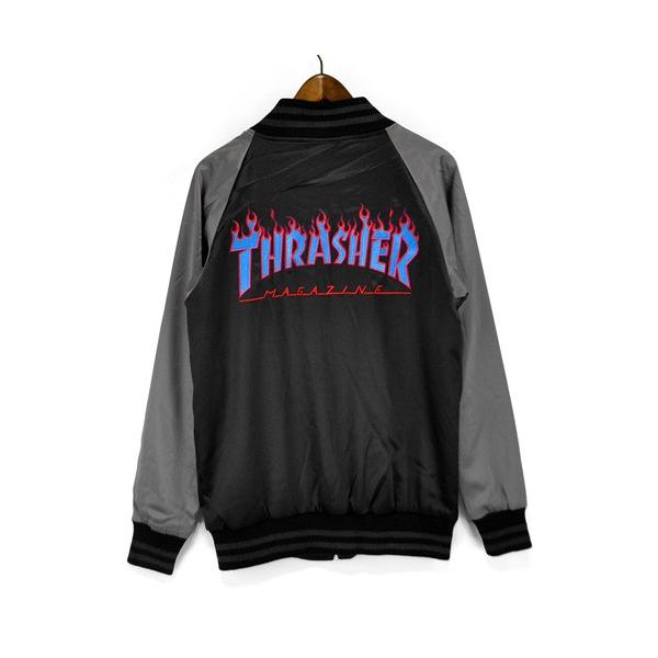 THRASHER(スラッシャー)スカジャン TH5074 ロゴ刺繍スカジャン