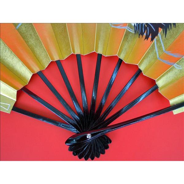 舞扇子日本舞踊・踊り用29cm 二羽鶴、金地、手書き黒塗骨箱付き/【Buyee】