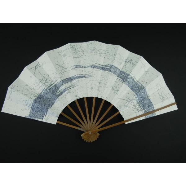 尺舞扇子 日本舞踊・踊り用 30cm かすみ小石 紺 スス竹 京扇子 箱付き