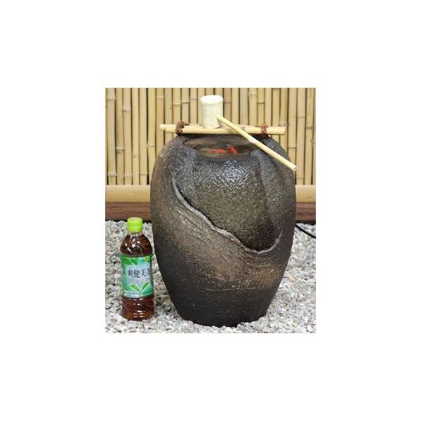 信楽焼涼電動つくばい陶器つくばい循環水琴窟水流蹲筧かけひすい