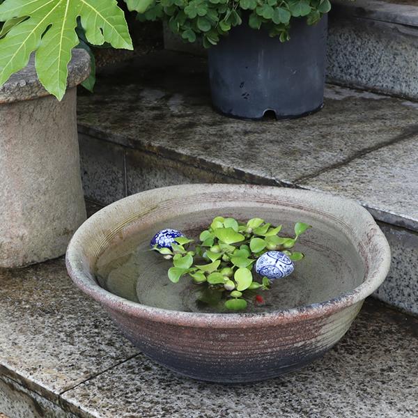 素焼き 水鉢 皿 花置き台 直径約43cm高さ約54cm 【公式通販】