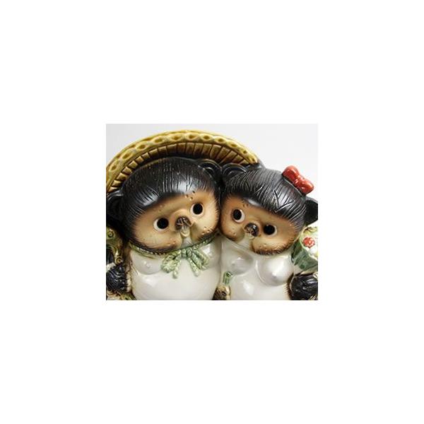 信楽焼10号アベック狸たぬきタヌキ狸開運縁起物可愛いペアカップル