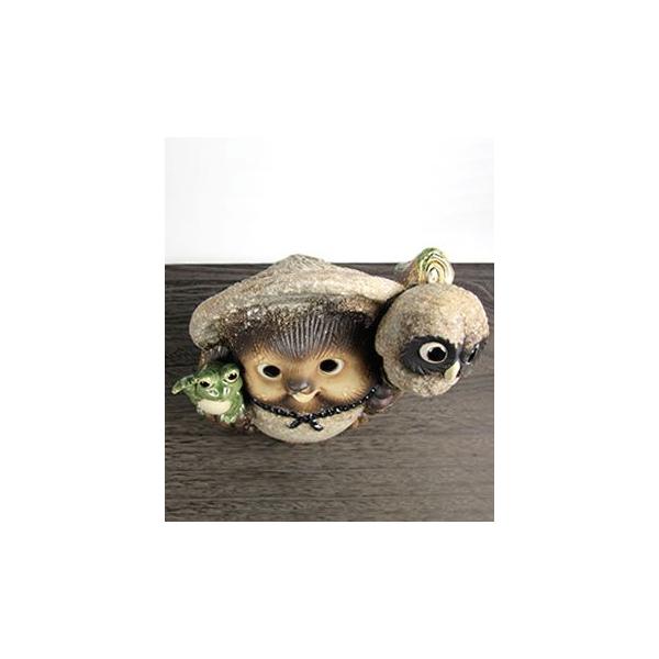 信楽焼 13号ふくろう蛙付き狸 満願狸 高さ41㌢ 信楽焼 高さ