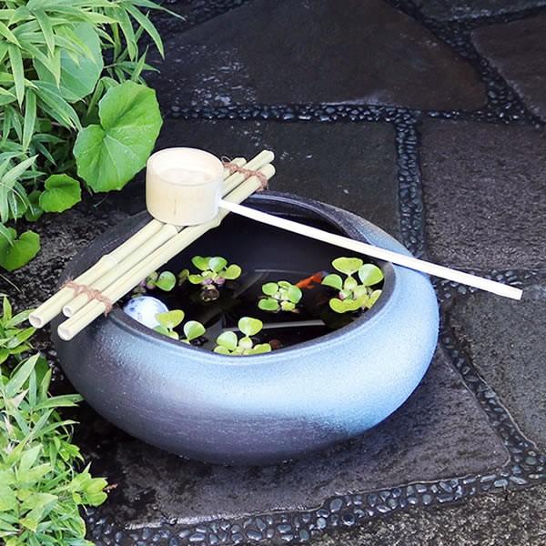 しがらき　蹲い　つくばい 信楽焼 涼電動つくばい 陶器つくばい 循環 水琴窟 水流 蹲 筧