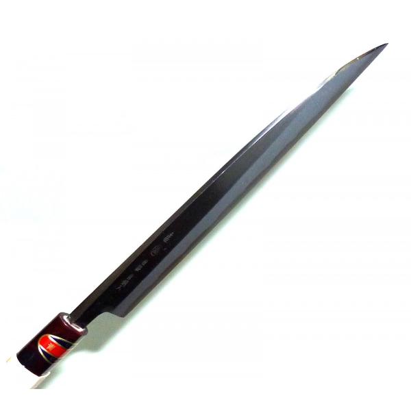 土佐刃物刺身包丁磨き両刃青鋼入180mm 柳刃クルミ柄付丸海/【Buyee】
