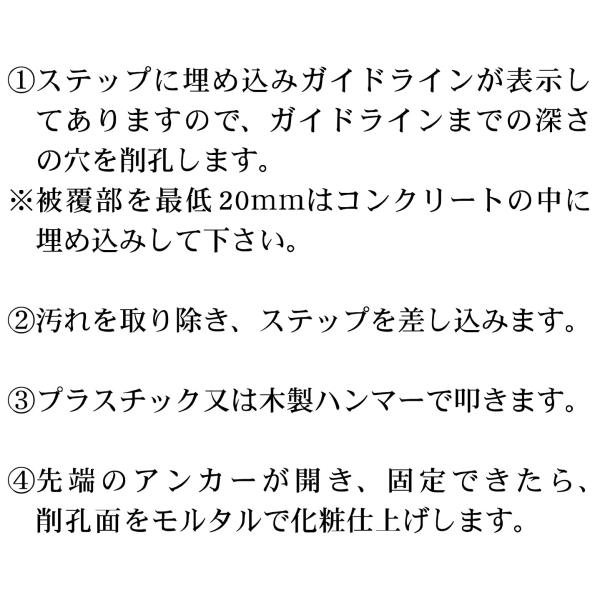 三山工業(株) ノーブレンロフティステップ G40SW-RF (芯材鉄) 足掛幅400mm グリップアンカー施工 /【Buyee】