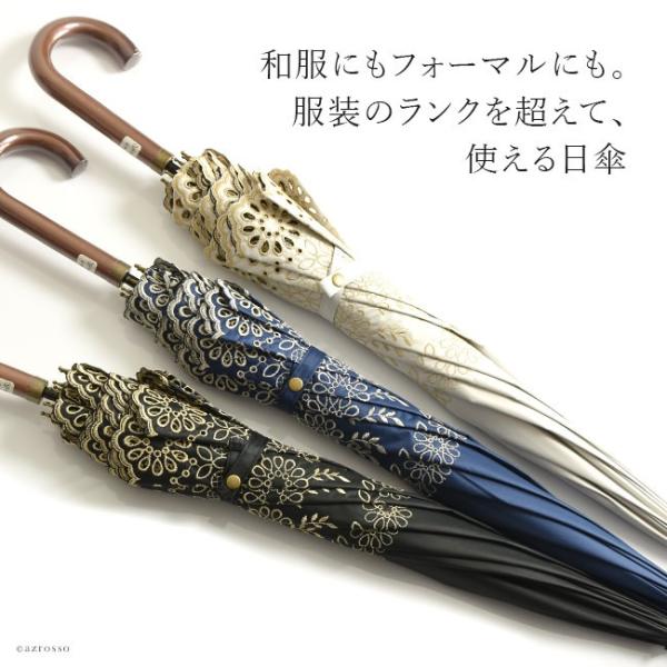 極美品♥処分価格　FEILER　ネイビー レース柄 長傘 バンブースタイル FEILER フェイラー 日傘 ネイビー レース 長傘 バンブー - メルカリ
