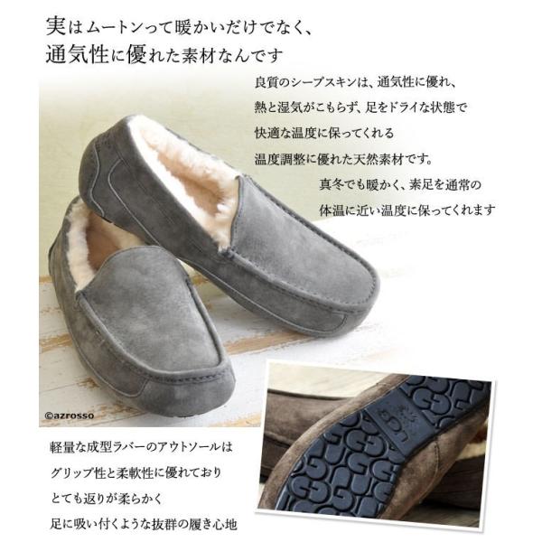 UGG メンズ スリッポン ボア ムートンシューズ フラットシューズ アグ