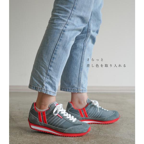 PATRICK グレー/レッド スニーカー PATICK グレー/レッド スニーカー24.5 - メルカリ